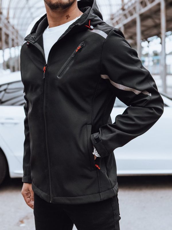 DStreet Moška softshell jakna s kapuco črna Dstreet