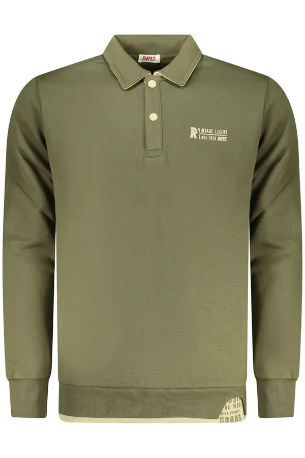 Rifle Moška zelena polo majica z dolgimi rokavi