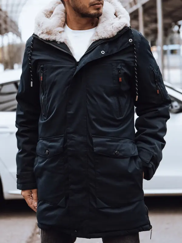 DStreet Moška zimska jakna, granatna