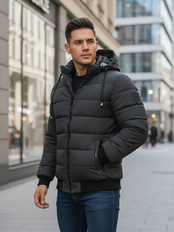 DStreet Moška zimska jakna s kapuco