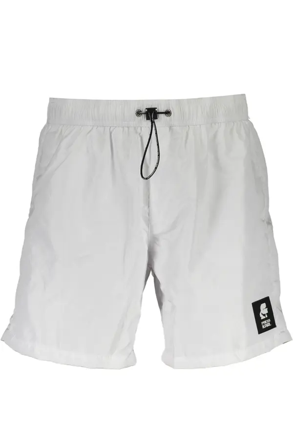 KARL LAGERFELD BEACHWEAR Moške bele kopalke KARL LAGERFELD