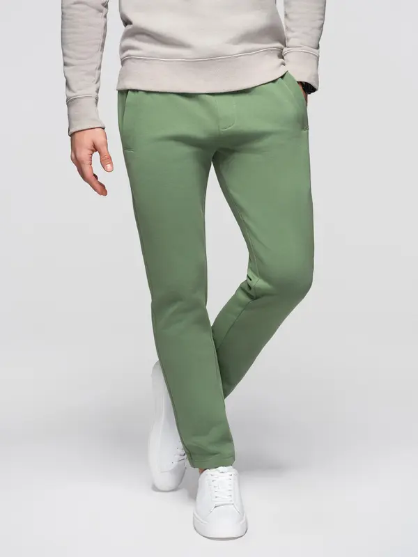 Ombre Moške bombažne trenirke Ombre BASIC - zelene