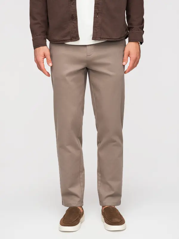 Ombre Moške hlače chino SLIM FIT Ombre - sive
