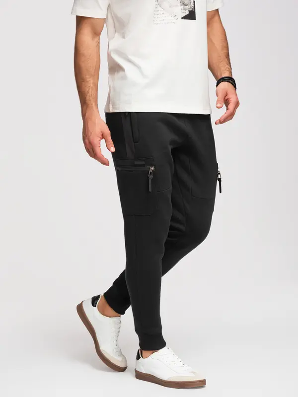 Ombre Moške jogger trenirke z žepi Ombre