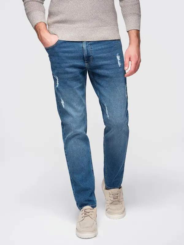 Ombre Moške kavbojke CARROT FIT z odrgninami