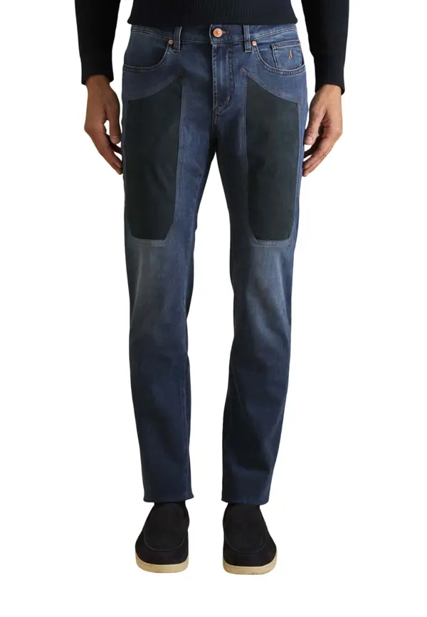 Jeckerson Moške kavbojke Jeckerson s kontrastnimi paneli