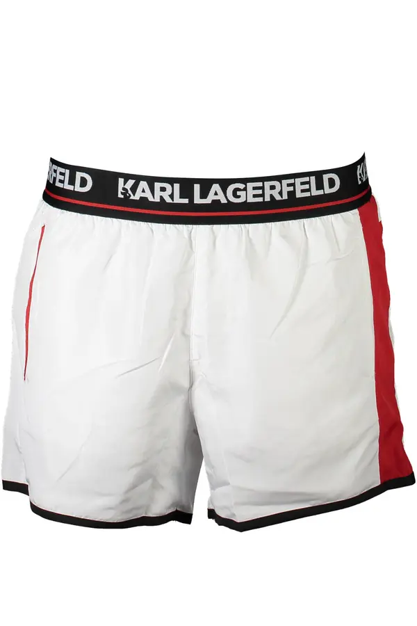 KARL LAGERFELD BEACHWEAR Moške kopalke Karl Lagerfeld, bele barve