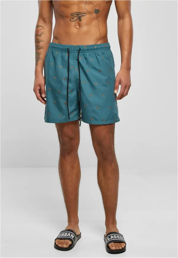 Urban Classics Moške kopalke z vezenjem morskega psa