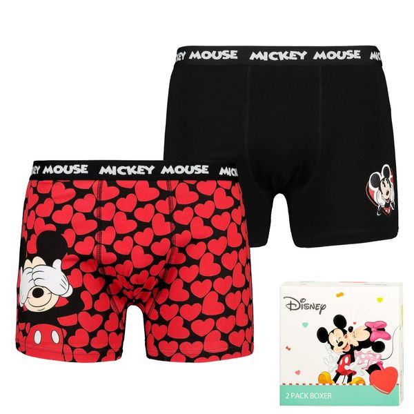 Licensed Moške kratke hlače Mickey Love 2P darilna škatla - žabe