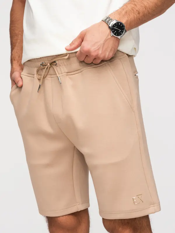Ombre Moške kratke hlače Ombre Regular Fit, bež