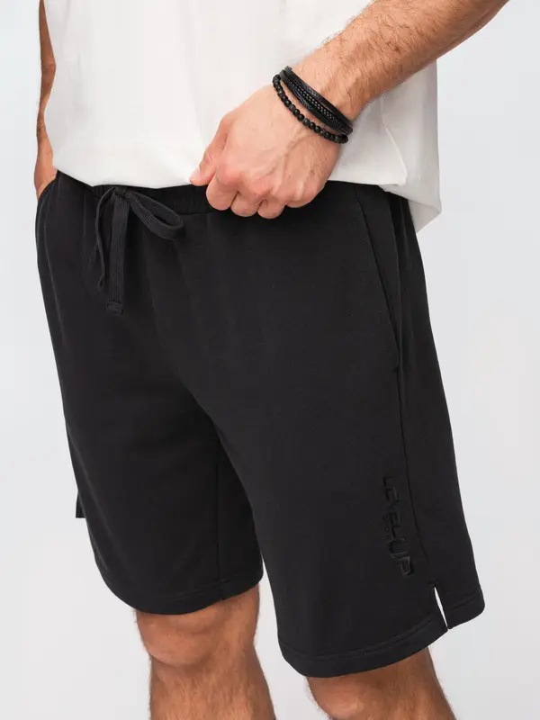 Ombre Moške kratke hlače Ombre REGULAR FIT - črne