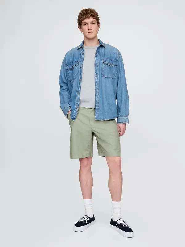 GAP Moške lanene kratke hlače GAP