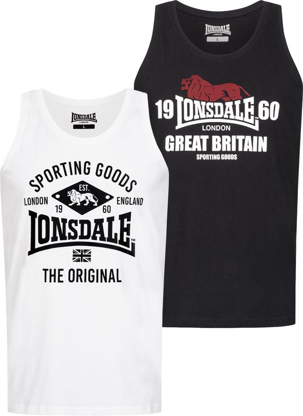 Lonsdale Moške majice brez rokavov Lonsdale 113976-Black/White