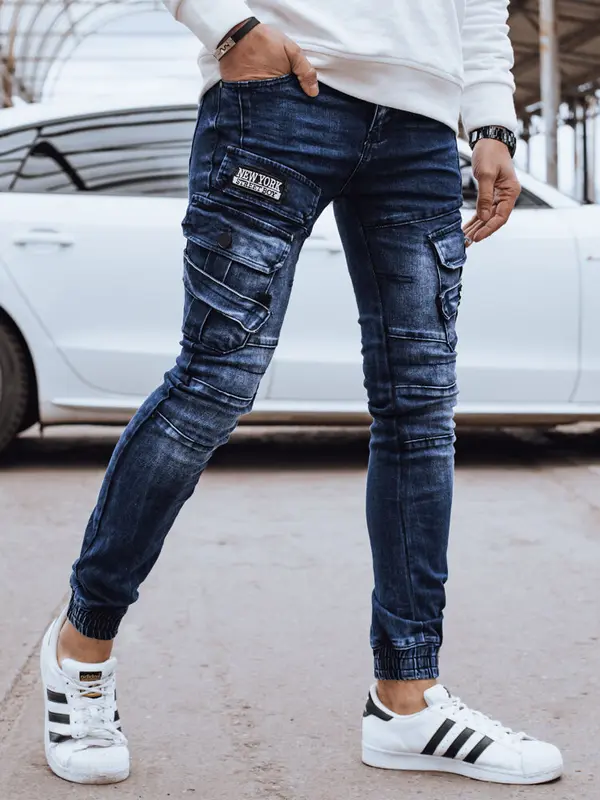 DStreet Moške modre kavbojke z žepi