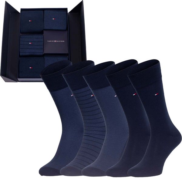 Tommy Hilfiger Moške nogavice Tommy Hilfiger Tommy_Hilfiger_5Pack_Socks_701220144_001_Navy_Blue