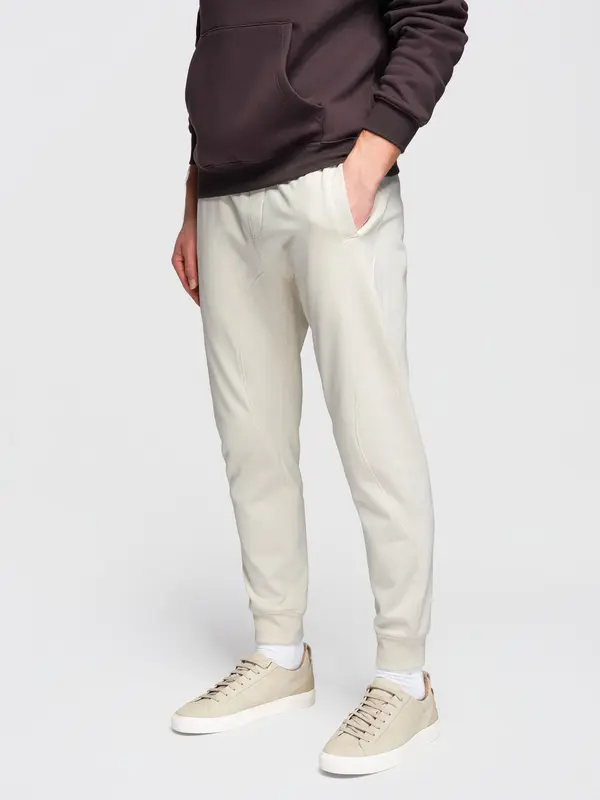 Ombre Moške ombre BASIC jogger trenirke - kremne