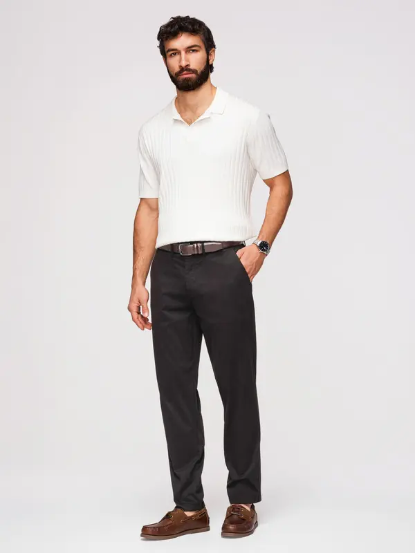 Ombre Moške ombre chino hlače REGULAR FIT - črne