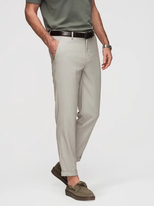 Ombre Moške ombre chino hlače REGULAR FIT z elastičnim pasom