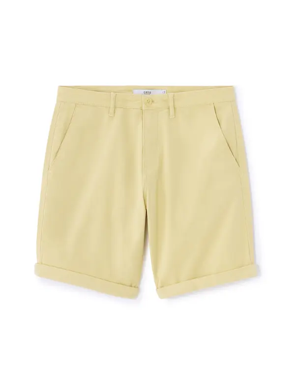 Celio Moške rumene chino kratke hlače Celio