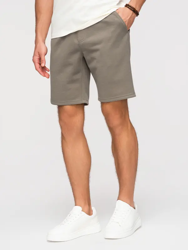 Ombre Moške strukturirane kratke hlače Ombre - kaki