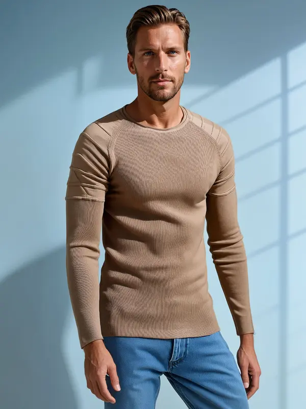 DStreet Moški bež pulover Dstreet