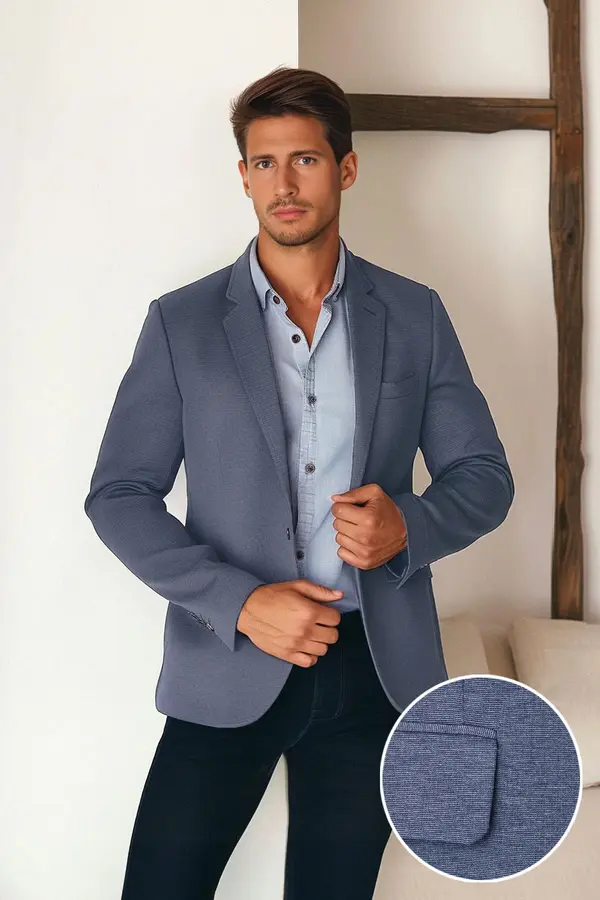 Trendyol Moški blazer Trendyol Indigo