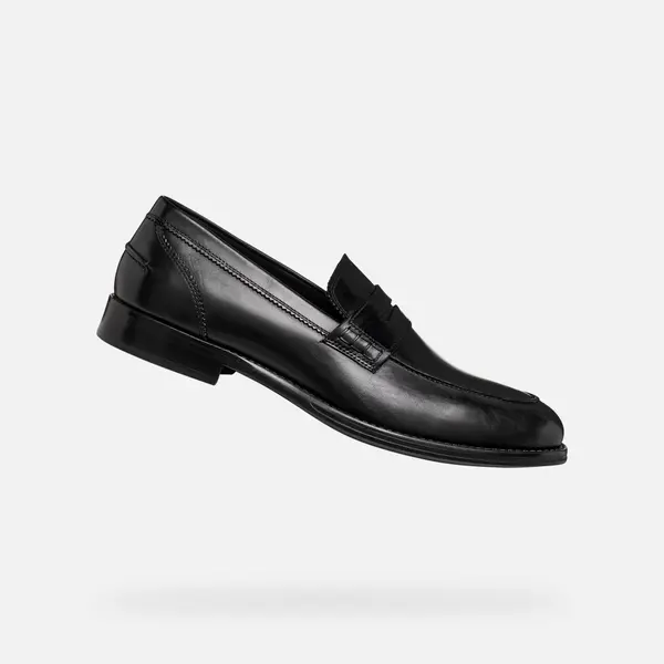 GEOX Moški črni mokasini Geox Barberigo