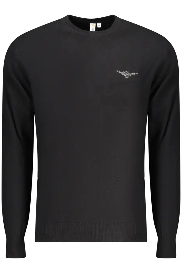 ACCADEMIA MILITARE Moški črni pulover z V-izrezom