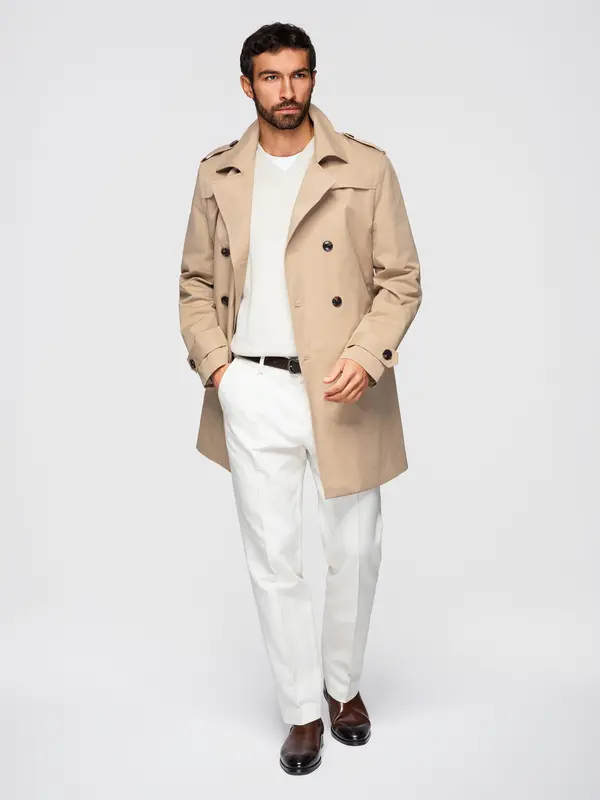 Ombre Moški elegantni ombre trench plašč