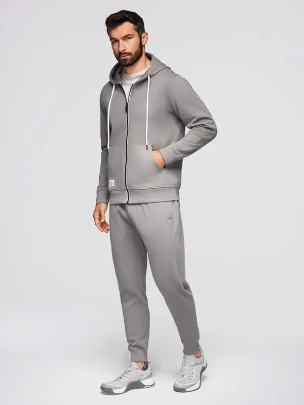 Ombre Moški komplet iz puloverja z ombre vzorcem in hlač za prosti čas