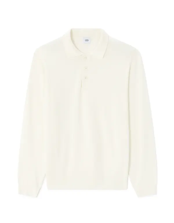 Celio Moški krem ​​polo pulover