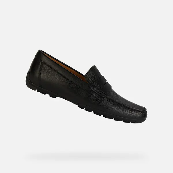 GEOX Moški mokasini Geox Kosmopolis + Grip črne barve