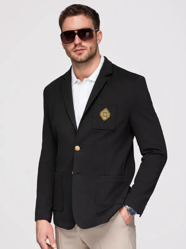 Ombre Moški ombre slim fit blazer z zlatimi gumbi