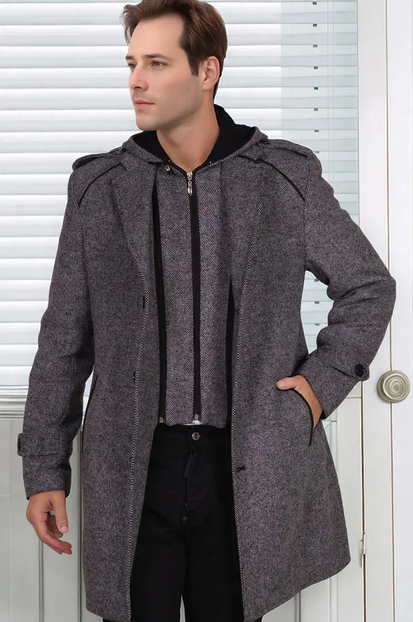 dewberry Moški plašč Dewberry siva