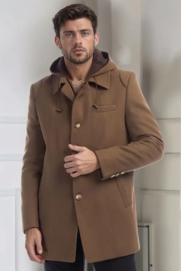 dewberry Moški plašč Dewberry v kamel barvi