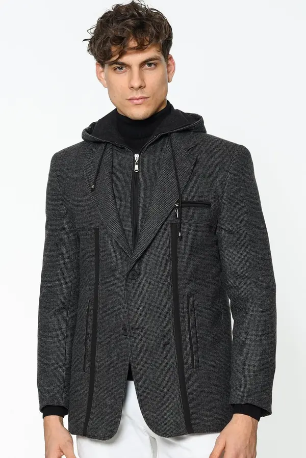 dewberry Moški plašč z vzorcem Dewberry antraciten