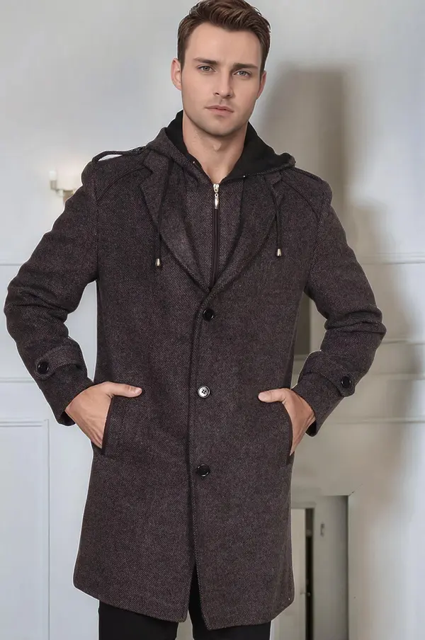 dewberry Moški plašč z vzorcem Dewberry antraciten