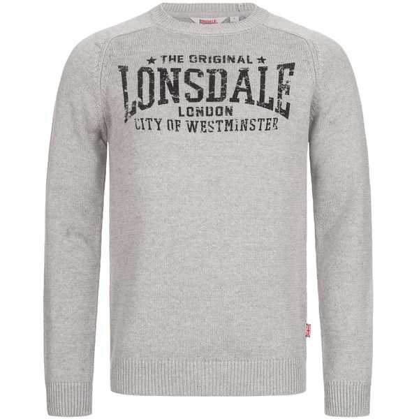 Lonsdale Moški pulover Lonsdale 116043-Grey Melange/Black