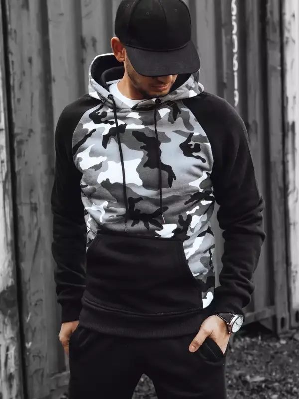 DStreet Moški pulover s kapuco DStreet Camo