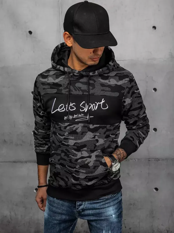 DStreet Moški pulover s kapuco DStreet Camo