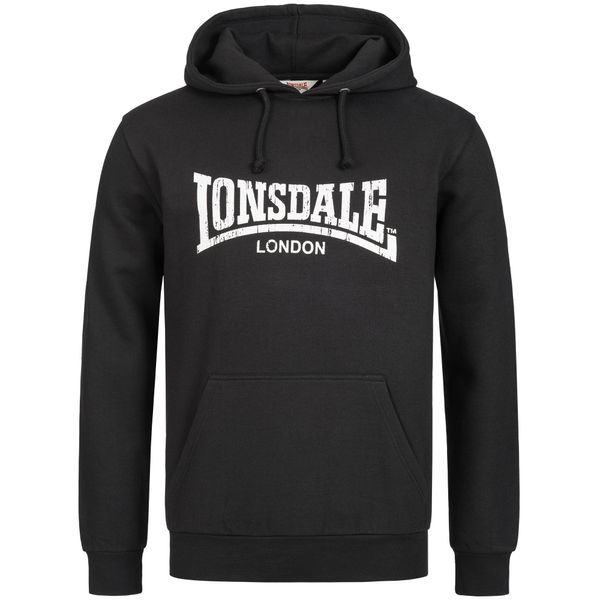 Lonsdale Moški pulover s kapuco Lonsdale 113863-Black/White