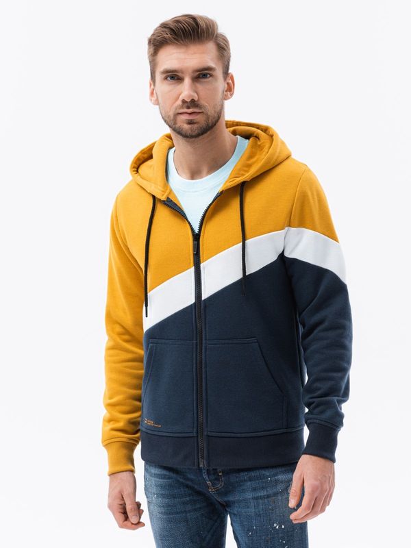 Ombre Moški pulover s kapuco Ombre Color Block