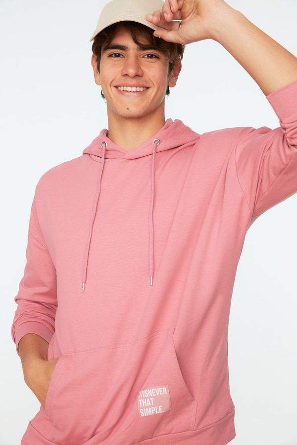 Trendyol Moški pulover s kapuco Trendyol Oversize