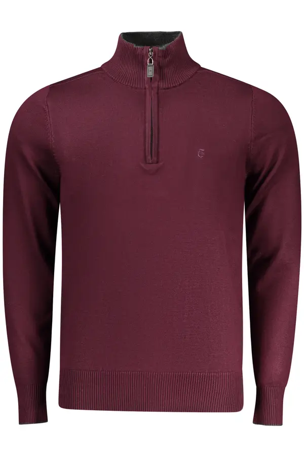 COVERI MOVING Moški rdeč pulover s polovično zadrgo