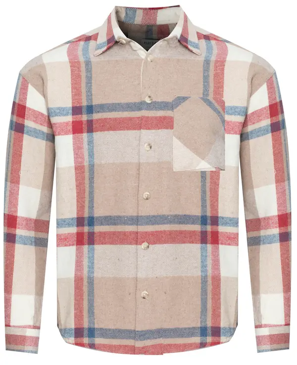 PLUS POSH Moški - Rdeče-modro-bež jakna