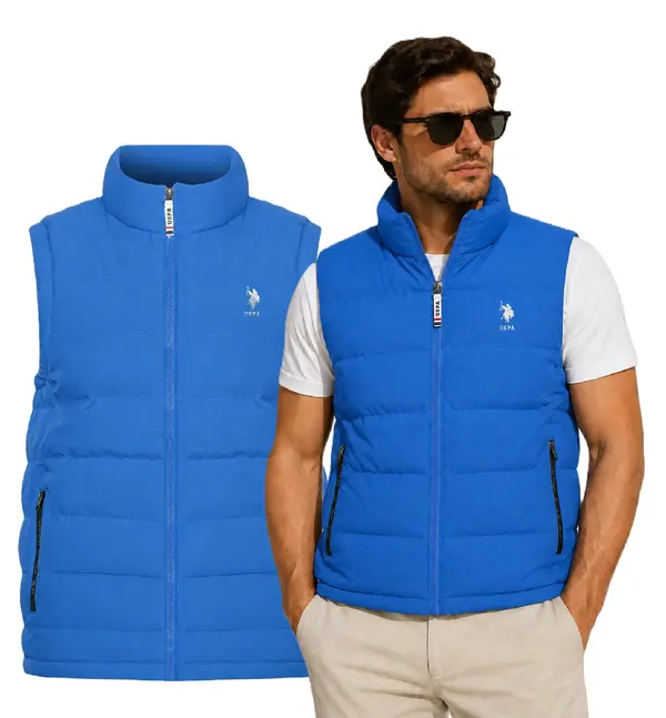 US Polo Assn Moški telovnik US Polo Assn. svetlo moder
