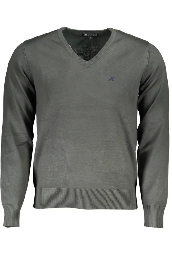 U.S. GRAND Moški zeleni pulover z V-izrezom