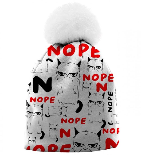 Mr. GUGU & Miss GO Mr. GUGU & Miss GO Woman's Grumpy Nope Beanie WB21WH 711