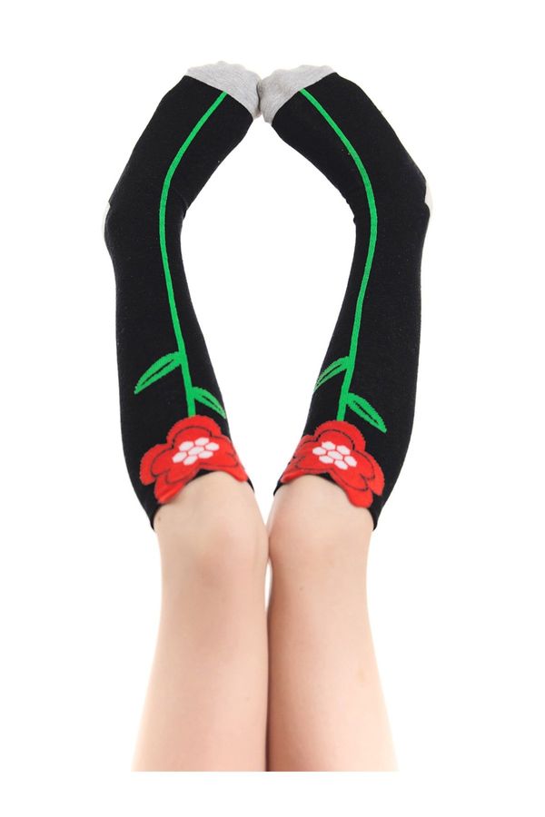 mshb&g mshb&g Poppy Girls' Floral Knee-length Socks Black