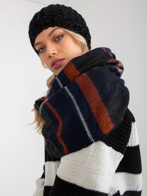 Fashionhunters Navy and orange chimney with checkered print